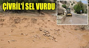 Çivril’de sel etkili oldu