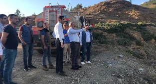 Şahin Tin, yangın bölgesinde