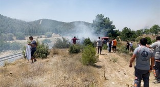 Tren yolu üzerindeki 4 noktada yangın