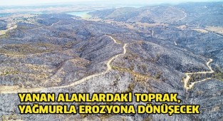 Yanan alanlardaki toprak, yağmurla erozyona dönüşecek