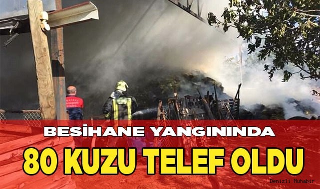 Besihane yangınında 80 kuzu telef oldu