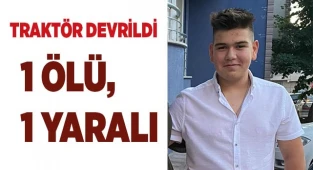Kontrolden çıkan traktör devrildi: 1 ölü, 1 yaralı