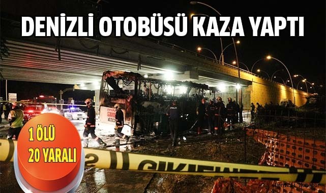 Otobüs direğe çarptı, alev topuna döndü