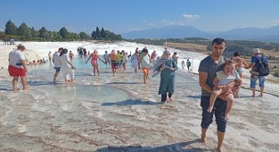 Pamukkale'de sonbahar yoğunluğu