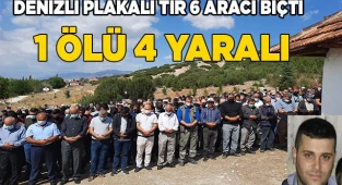 Tırın 6 aracı biçtiği kazada hayatını kaybeden genç adam toprağa verildi