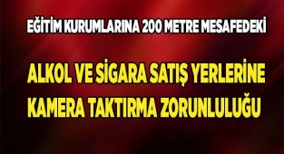 Alkol ve sigara satış yerlerine kamera taktırma zorunluluğu