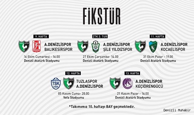 Altaş Denizlispor’un Ziraat Türkiye Kupası müsabaka programı açıklandı