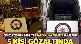 Denizli’de 8 bin 840 litre karışımlı akaryakıt yakalandı