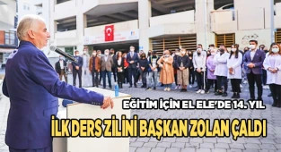 İlk ders zilini Başkan Zolan çaldı