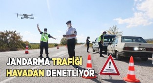 Jandarma trafiği havadan denetliyor