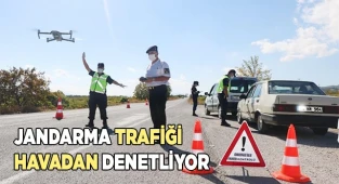 Jandarma trafiği havadan denetliyor