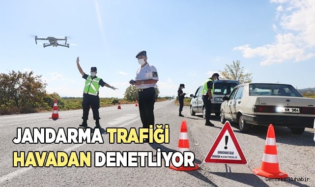 Jandarma trafiği havadan denetliyor