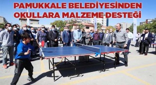PAMUKKALE BELEDİYESİNDEN OKULLARA MALZEME DESTEĞİ