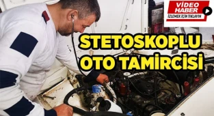 Stetoskoplu oto tamircisi görenleri hayrete düşürüyor