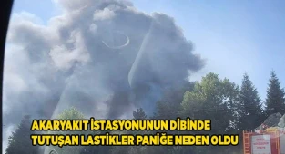 Tutuşan lastikler paniğe neden oldu