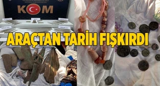 Aracına yaptırdığı gizli bölmede onlarca tarihi eser çıktı