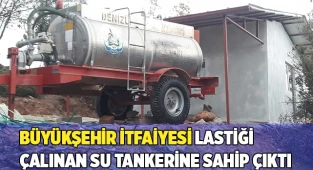 Büyükşehir itfaiyesi lastiği çalınan su tankerine sahip çıktı