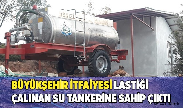 Büyükşehir itfaiyesi lastiği çalınan su tankerine sahip çıktı