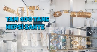 Denizli'de 400 adet altın görünümlü sahte takı eşyaları ele geçirildi