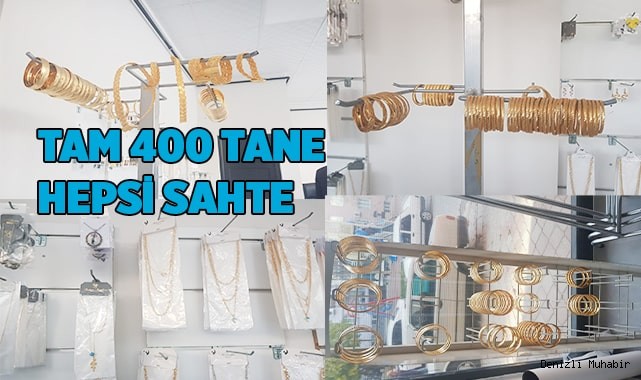 Denizli'de 400 adet altın görünümlü sahte takı eşyaları ele geçirildi