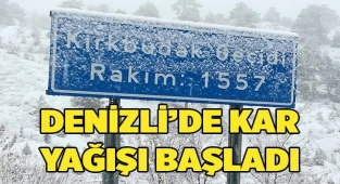Denizli'de kar yağışı başladı