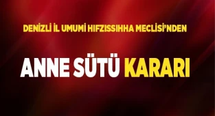 Denizli İl Umumi Hıfzıssıhha Meclisi'nden Anne Sütü kararı