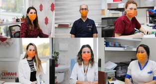 Lösemiye farkındalık için turuncu maske taktılar