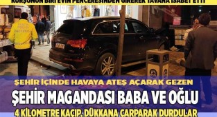 Şehir magandası baba ve oğlu, 4 kilometre sonra duvara tosladı