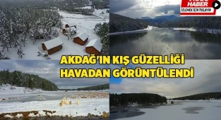 Akdağ'ın kış güzelliği havadan görüntülendi