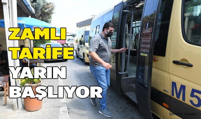 Denizli'de dolmuş ücretlerine zam
