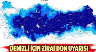 Denizli için zirai don uyarısı