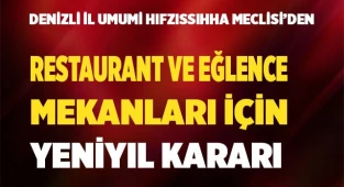 Denizli İl Umumi Hıfzıssıhha Meclisi'nden yeni yıl kararı