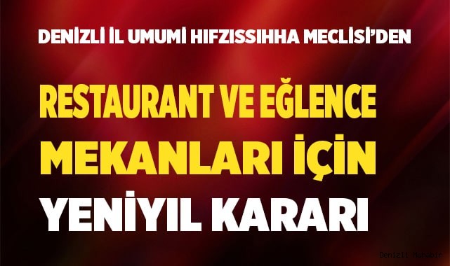 Denizli İl Umumi Hıfzıssıhha Meclisi'nden yeni yıl kararı