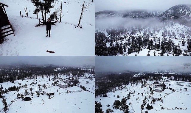 Denizli’nin Sibiryası Çameli’nden kar manzaraları