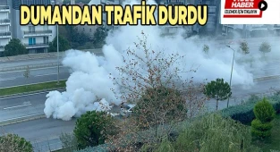 Egzoz dumanı Antalya yolunda ulaşımı aksattı