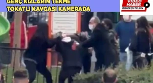 Genç kızların tekme tokatlı kavgası