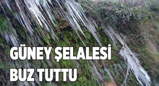 Güney şelalesi buz tuttu