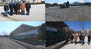 İlçe stadyumu yenileme çalışmaları sürüyor