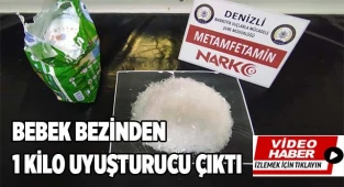 Bebek bezinden 1 kilo uyuşturucu çıktı