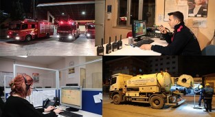 Büyükşehir ekipleri yeni yıla görevleri başında girdi