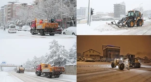 Büyükşehir'in karla mücadelesi sürüyor