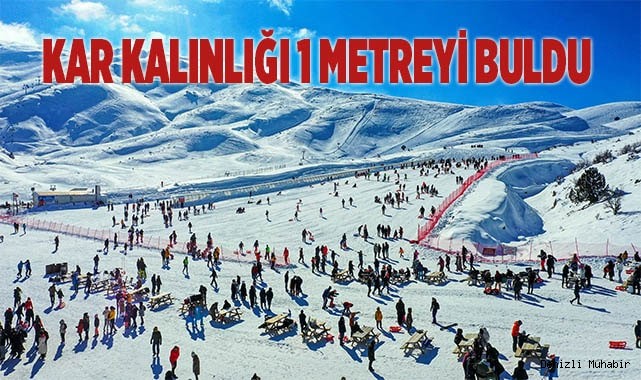 Denizli Kayak Merkezi’nde kar kalınlığı 105 santimetreyi buldu