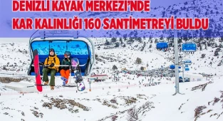 Denizli Kayak Merkezi’nde kar kalınlığı 160 santimetreyi buldu