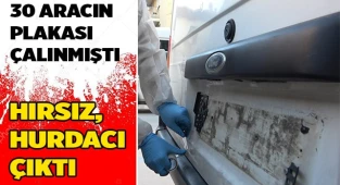 Esrarengiz plaka hırsızı hurdacı çıktı