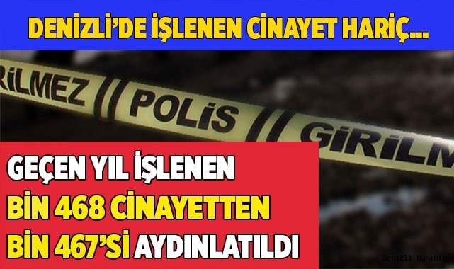 Geçen yıl işlenen bin 468 cinayetten bin 467’si aydınlatıldı