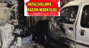 Hatalı sollama kazaya neden oldu