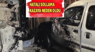 Hatalı sollama kazaya neden oldu