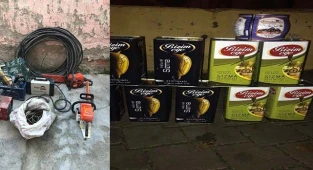 Hırsızlar, sanayi kablosu ve 47 litre zeytinyağıyla yakalandı
