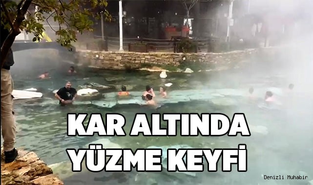 Kar altında antik yüzme keyfi