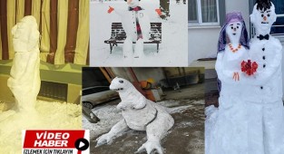 Kar sanatçıları, hünerlerini sergiledi